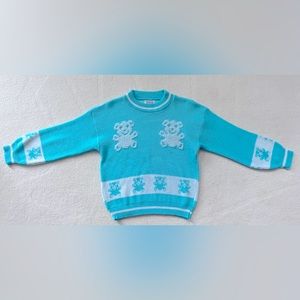 Brunny light blue teddy bear sweater s/m